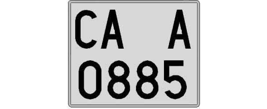 CA0885A matricula cuadrada