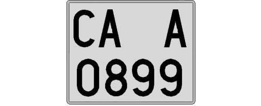 CA0899A matricula cuadrada