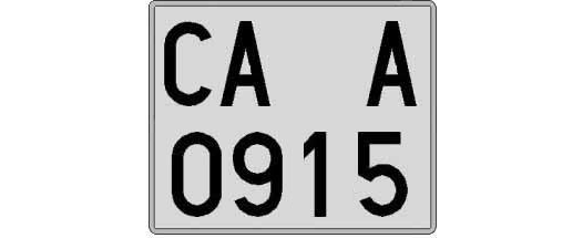 CA0915A matricula cuadrada