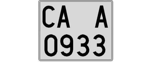 CA0933A matricula cuadrada