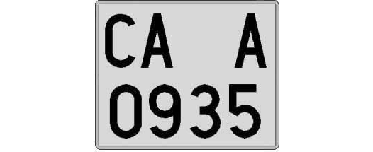 CA0935A matricula cuadrada