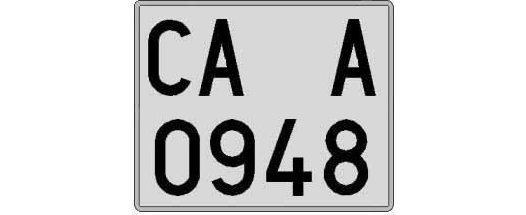 CA0948A matricula cuadrada