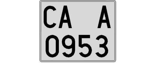 CA0953A matricula cuadrada