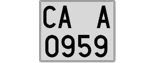 CA0959A matricula cuadrada
