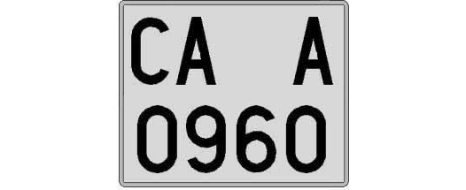 CA0960A matricula cuadrada