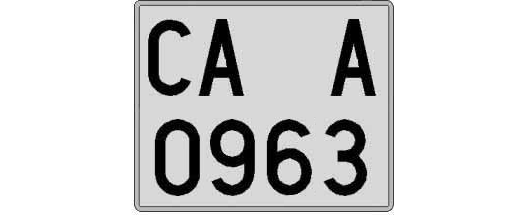 CA0963A matricula cuadrada