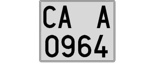 CA0964A matricula cuadrada
