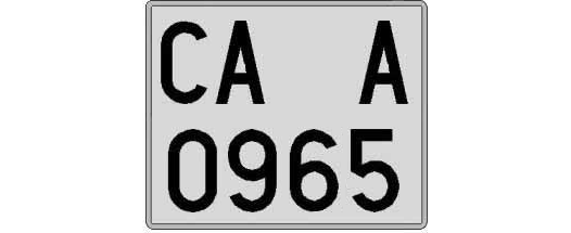 CA0965A matricula cuadrada