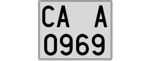 CA0969A matricula cuadrada