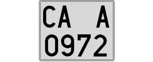 CA0972A matricula cuadrada