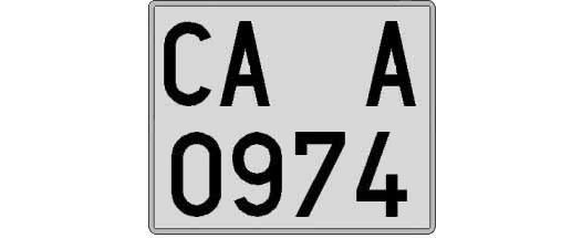 CA0974A matricula cuadrada