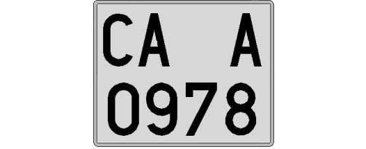 CA0978A matricula cuadrada