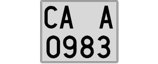 CA0983A matricula cuadrada
