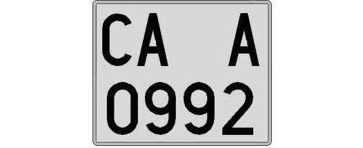 CA0992A matricula cuadrada