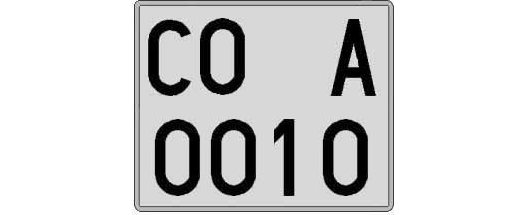 CO0010A matricula cuadrada