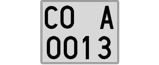 CO0013A matricula cuadrada