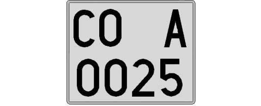 CO0025A matricula cuadrada