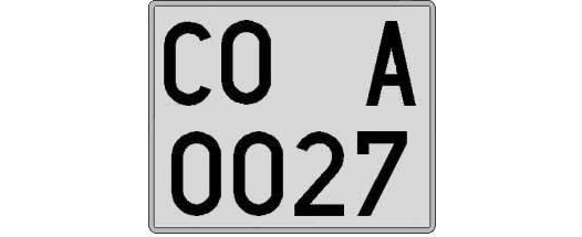 CO0027A matricula cuadrada