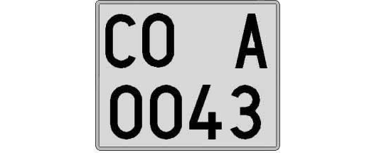 CO0043A matricula cuadrada