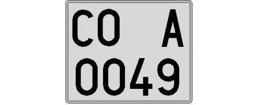CO0049A matricula cuadrada