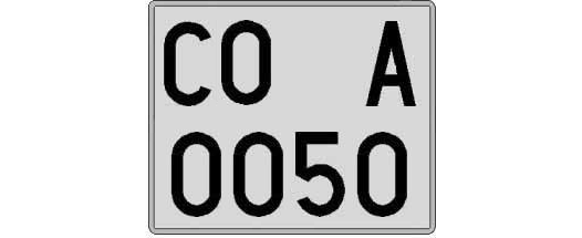 CO0050A matricula cuadrada