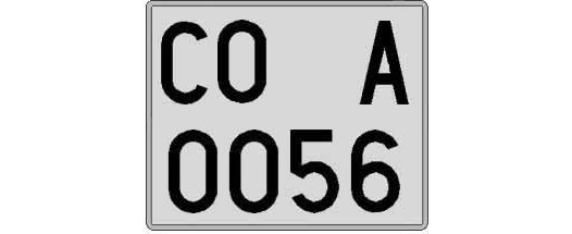 CO0056A matricula cuadrada