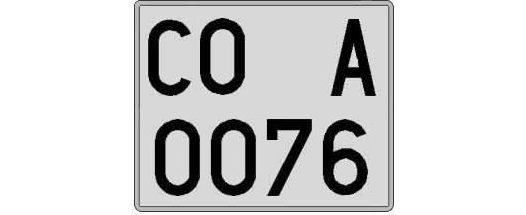 CO0076A matricula cuadrada