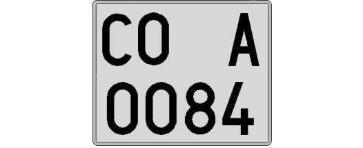 CO0084A matricula cuadrada