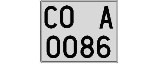 CO0086A matricula cuadrada