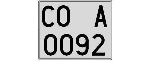 CO0092A matricula cuadrada