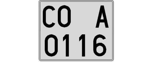 CO0116A matricula cuadrada