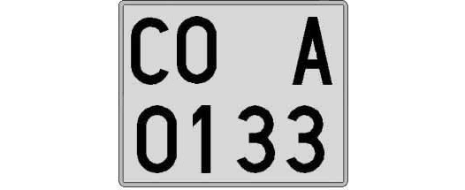 CO0133A matricula cuadrada