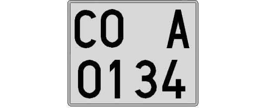 CO0134A matricula cuadrada