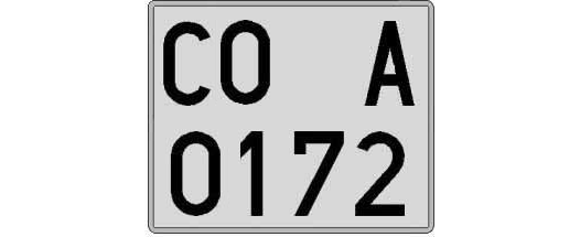 CO0172A matricula cuadrada