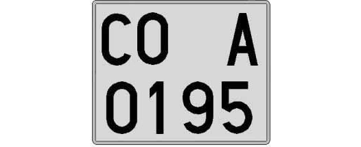 CO0195A matricula cuadrada