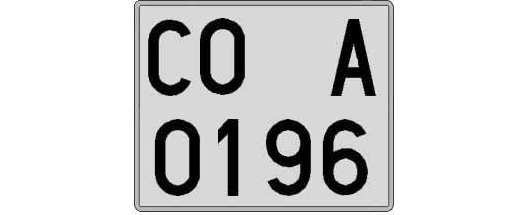 CO0196A matricula cuadrada