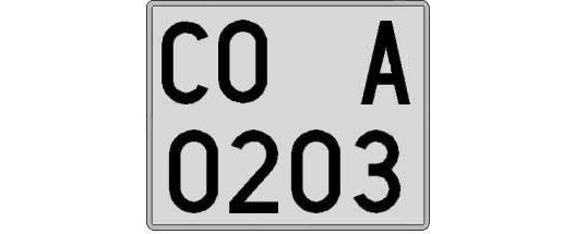 CO0203A matricula cuadrada