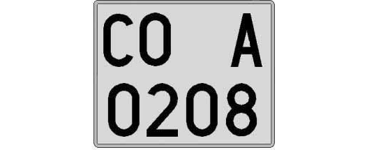 CO0208A matricula cuadrada