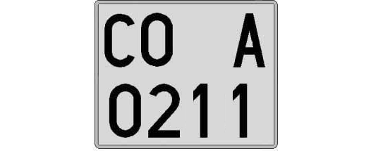 CO0211A matricula cuadrada