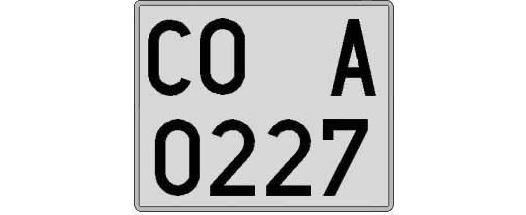 CO0227A matricula cuadrada