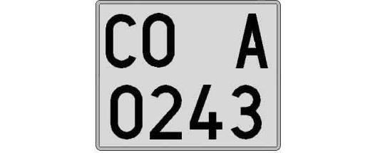 CO0243A matricula cuadrada