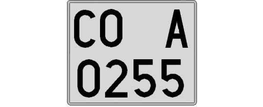 CO0255A matricula cuadrada
