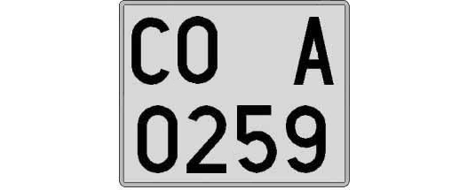 CO0259A matricula cuadrada