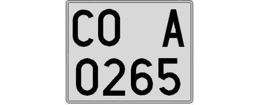 CO0265A matricula cuadrada