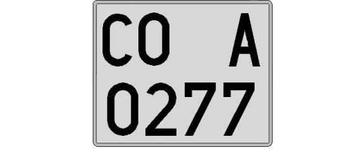 CO0277A matricula cuadrada