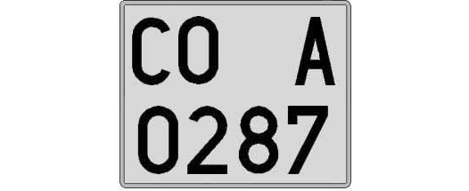 CO0287A matricula cuadrada
