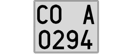 CO0294A matricula cuadrada