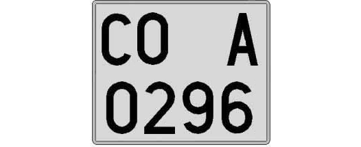 CO0296A matricula cuadrada