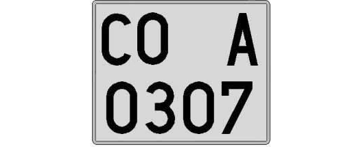 CO0307A matricula cuadrada