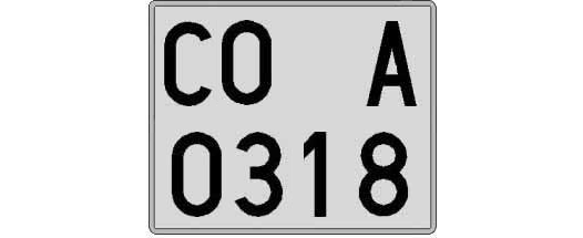 CO0318A matricula cuadrada